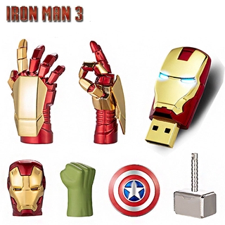 แฟลชไดรฟ์รูปทรง The Avengers Iron Man กัปตันอเมริกาไอออนแมน 8-32GB Usb 2.0