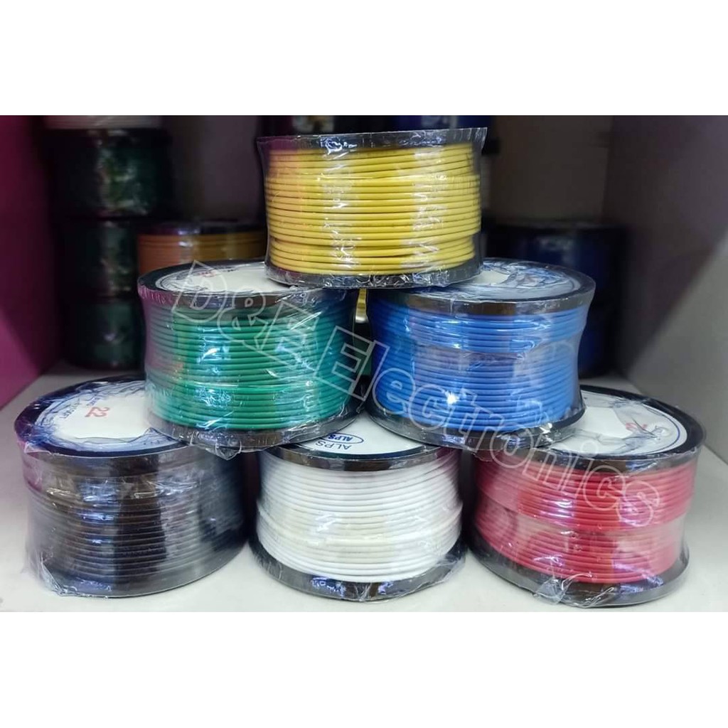❍▩✜สายไฟแข็ง AWG22 (100ฟุต = 30 เมตร) 1 ม้วน