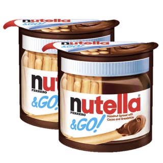 Nutella &amp; Go Hazelnut Spread &amp; Malted Bread Stick นูเทลล่า แอนด์ โก ขนมปัง จิ้มช็อคโกแลต 48g. x 2แพค