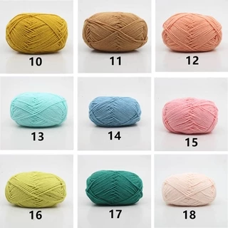 DUWEN ไหมพรมคอตตอนนม 4plyน้ำหนัก50กรัม ไหมพรม Cotton