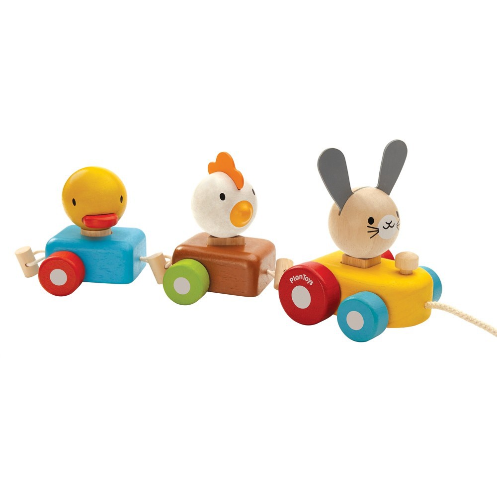 PlanToys ของเล่นไม้ 5434 Animal Train Sorter รถไฟฝึกแยกรูปร่างรูปสัตว์ เสริมพัฒนาการ สำหรับเด็กอายุ 12 เดือน ขึ้นไป