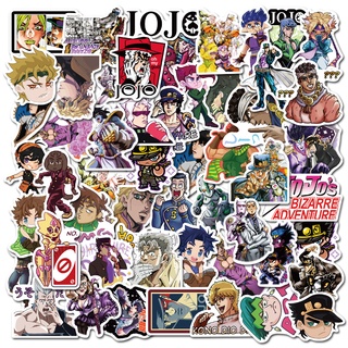 สติกเกอร์ กันน้ํา ลายการ์ตูน jojs bizarre adventure สําหรับติดตกแต่งหมวกกันน็อค 10 ชิ้น 50 ชิ้น