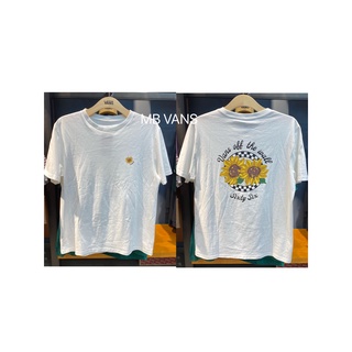 Vans เสื้อยืดแขนสั้นลําลองลายดอกทานตะวันสีขาวสําหรับผู้ชาย Vn0A7Toqfs8