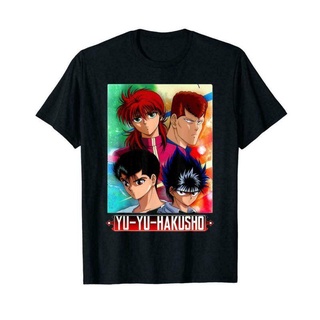 แขนสั้นcrew neckเสื้อยืดแขนสั้น พิมพ์ลายมังงะ WANYG Yu Yu Hakusho Yusuke Urameshi Youthful Toguro สไตล์คลาสสิก เหมาะกับข