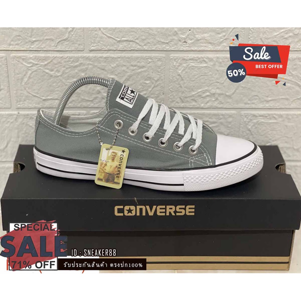 รองเท้าผ้าใบ Converse All Star ข้อสั้น สีดำ ผ้าใบผู้ชายและผู้หญิง ใส่ลำลอง รับประกันสินค้า
