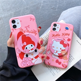 HELLO KITTY เคสโทรศัพท์มือถือลายการ์ตูนคิตตี้พร้อมกระจกสําหรับ Oppo Neo 9 F3 Lite F1S F5 F 1 Lite F9 Pro F11 F11 Pro F15 Reno 3 R9S R10 R11S R17 F17 Pro Reno4 Lite Reno4 F11