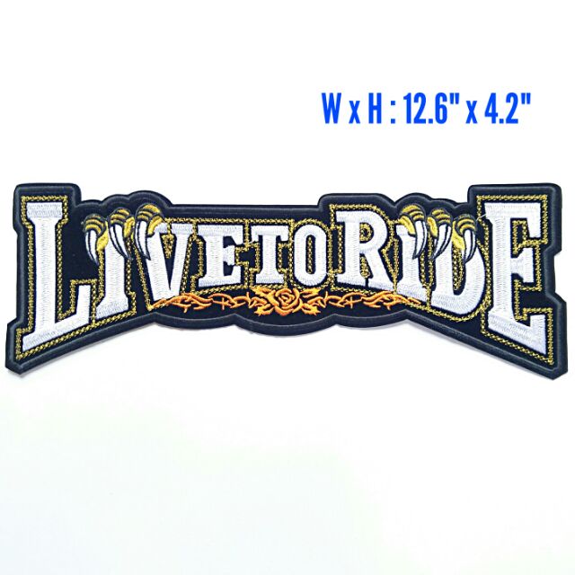 ตัวรีดติดหลังเสื้อขนาดใหญ่ 12.6x4.2นิ้ว XXL EAGLE CLAW LIVE TO RIDE HARLEY DAVIDSON BIKER IRON ON JA