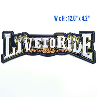 ตัวรีดติดหลังเสื้อขนาดใหญ่ 12.6x4.2นิ้ว XXL EAGLE CLAW LIVE TO RIDE HARLEY DAVIDSON BIKER IRON ON JACKET PATCH