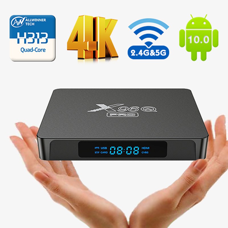 2021 4K 60fps Android 10.0 TV Box X96Q PRO 2GB/16GB 2.4G/ Dual-band WiFi Allwinner H313 HDR Smart