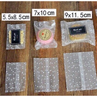 ถุงซีลขุ่นลายจุดแพค 100 ใบ