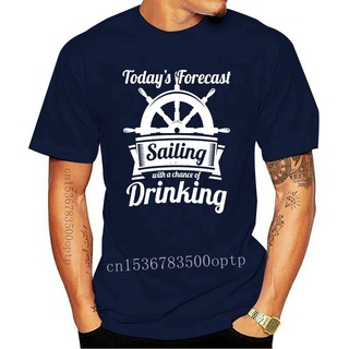 เสื้อยืดแขนสั้น พิมพ์ลาย TodayS Forecast Sailing With A Chance Of Drinking สําหรับผู้ชายS-5XL