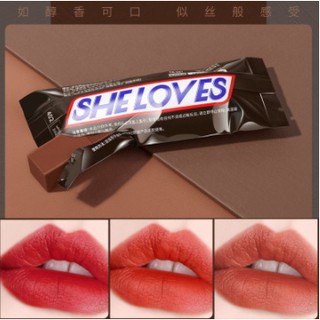 SHELOVES ลิปสติกเคลือบช็อกโกแลตMatte Velvet Matte