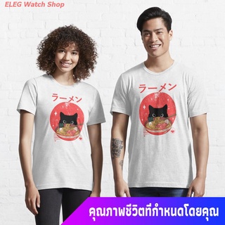 แมวข้างถนน ผู้ใหญ่ Cat ramen Essential T-Shirt sale รถถัง