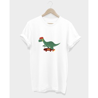 เสื้อยืด ลายไดโนเสาร์ เล่นสเก็ต DINOSAUR PLAYING SKATEBOARD