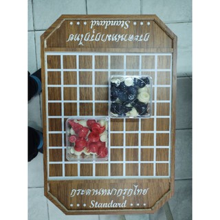 PPKK กระดานหมากรุกไทย กระดานไม้ ขนาด 40x60 ซม. Thai Chess Wood Board ตัวหมากรุกไทยอย่างดี พลาสติกเงามัน ผิวเรียบลื่น