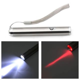 Red Pointer Pen With White LED Light Laser Cat Stick Chaser Toy