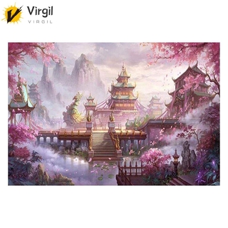 ภาพจิตรกรรม vktech chinese palace full 5 d ติดประดับเพชรคริสตัล 16