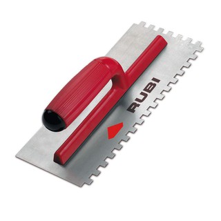 เกรียงหวีด้ามพลาสติก จระเข้-รูบี 3 MM  RUBI NOTCHED TROWEL 3 mm.