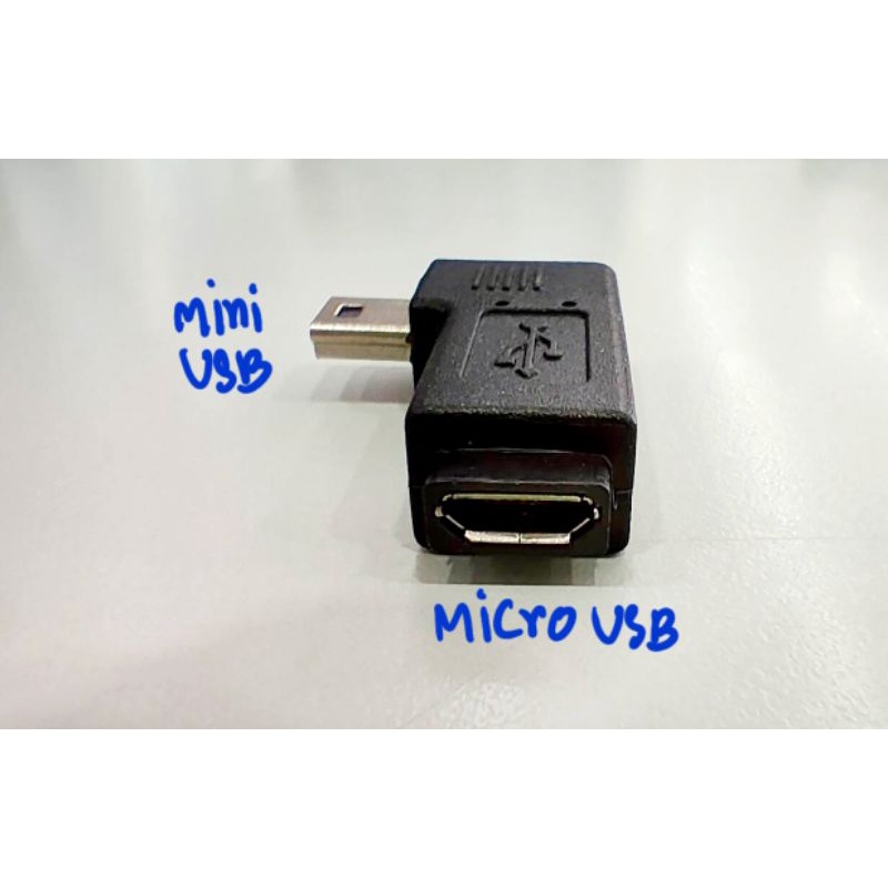 ตัวแปลงรูปตัว L แปลง Micro USB (ตัวเมีย) to Mini USB (ตัวผู้) ตามภาพ