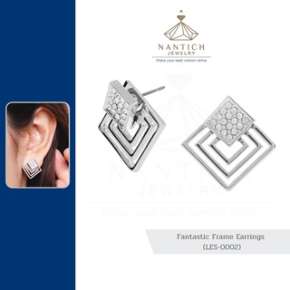 💎👩🏻‍⚕️ [เครื่องประดับ | ปลอดภัย] ต่างหู คนแพ้ง่าย : Fantastic Frame Earrings (LES-0002) Nantich Jewelry