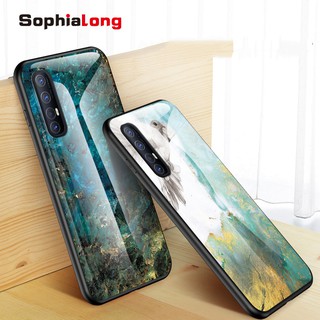 Marble-printed mobile phone case for OPPO Reno 3 Pro 4G 5G Reno4 Pro Reno 4 Tempered glass Cover with soft silicone edges