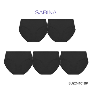 Sabina ซาบีน่า กางเกงชั้นใน (Set 5 ชิ้น) (ทรง Half ) รุ่น Panty Zone รหัส SUZC4101BK สีดำ