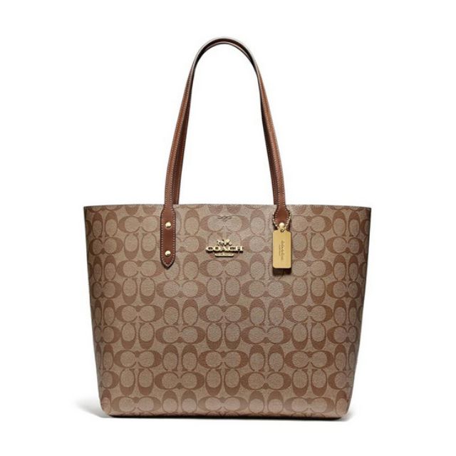 Coach แท้ รุ่น TOWN TOTE IN SIGNATURE CANVAS  F76636