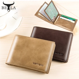 กระเป๋าสตางค์ หนังวัวแท้ แบบพกพา สามารถใส่บัตรประจําตัวประชา…