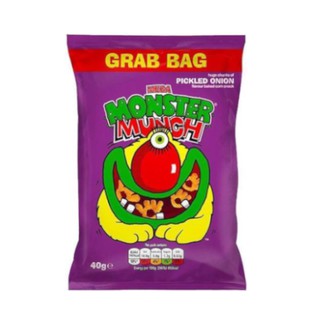 Walkers Monster Munch Pickled Onion 40g วอล์คเกอร์ส มอนสเตอร์เคี้ยว มันช์ หัวหอมดอง 40 กรัม