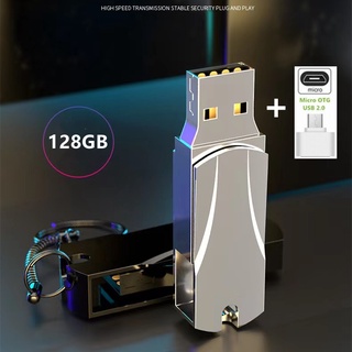 （พร้อมส่ง）แฟลชไดร์ฟ 128GB Portable Metal USB Flash Drive Pendrive 2.0