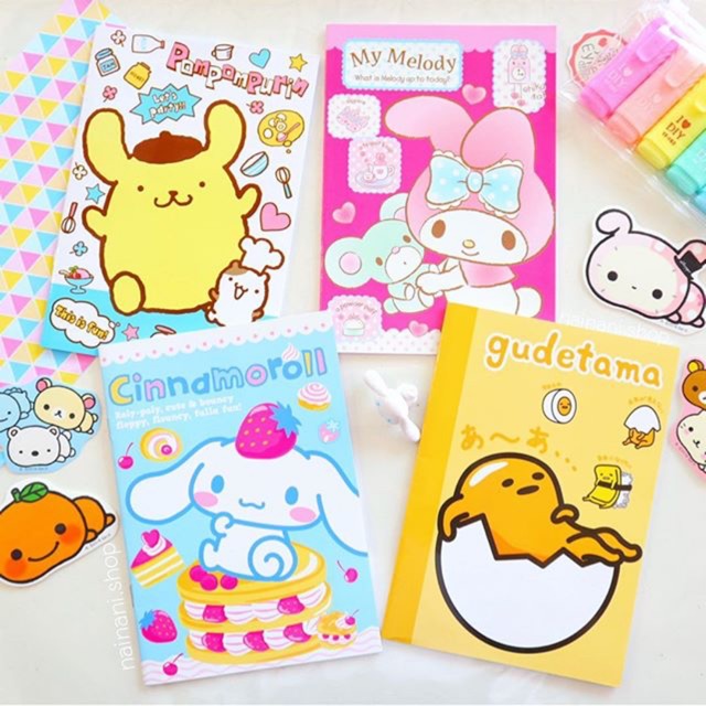 สมุดโน๊ต sanrio / rilakkuma / doraemon / mickey / monter สมุดจดการ์ตูน สมุดน่ารัก สมุดมีเส้นมีลาย