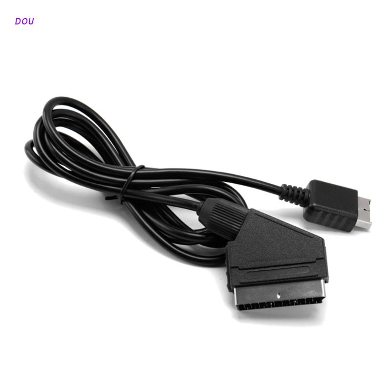 DOU 1.8m สาย RGB Scart สําหรับ -Sony PS1 PS2 PS3 TV AV การเชื่อมต่อการเปลี่ยนตะกั่ว
