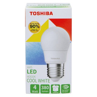 ✨ขายดี✨ โตชิบา หลอดไฟ แอลอีดี รุ่น A48 ขั้ว E27 4 วัตต์ แสงคลูไวท์ TOSHIBA LED Bulb A48 E27 4W Cool White