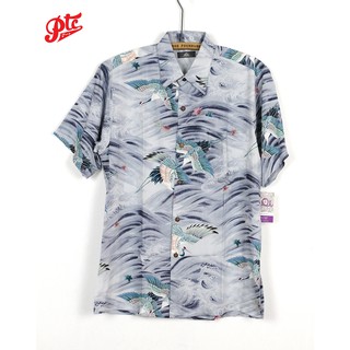 เสื้อฮาวาย IOLANI ALOHA SHIRT BIRD BLUE ของใหม่ แท้