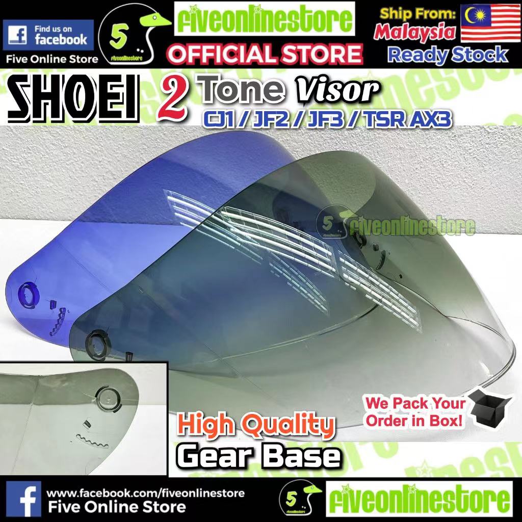 Shoei 2 Tone Visor CJ1 / AX3 / V10 / JF2 J Stream Jack / JF3 J Force / TSR &amp; Copy Helmet เข ้ ากันได ้ กับทั ้ งหมด
