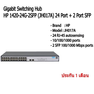 สวิตซ์ Gigabit Switching Hub HP 1420-24G-2SFP (JH017A) 24 Port + 2 Port SFP