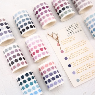 เทปสติ๊กเกอร์ Washi ทรงกลมหลากสีสัน Diy สําหรับตกแต่งสมุดภาพ