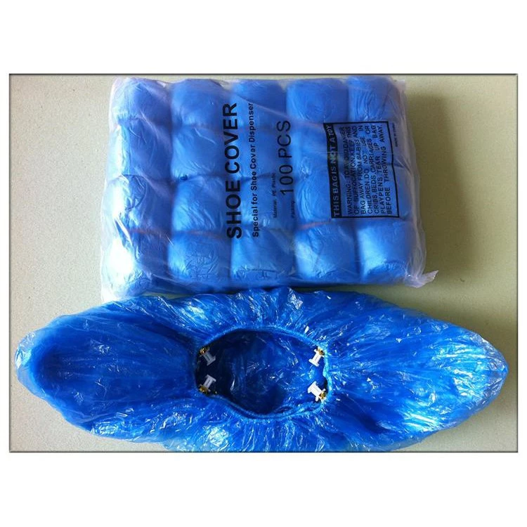 ถุงหุ้มรองเท้าพลาสติก (plastic shoes cover 100 pc/pack) ใช้กับเครื่องแบบเหยียบ T buckle