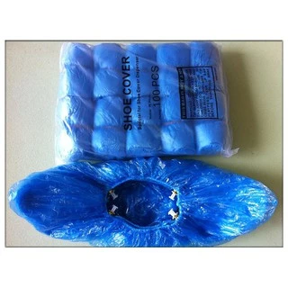 ถุงหุ้มรองเท้าพลาสติก (plastic shoes cover 100 pc/pack) ใช้กับเครื่องแบบเหยียบ T buckle