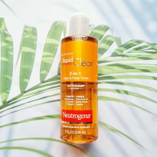 (Neutrogena®) Rapid Clear 2-in-1 Fight &amp; Fade Toner for Acne &amp; Marks 236 ml นูโทรจีนา โทนเนอร์ สำหรับผิวเป็นสิวง่าย