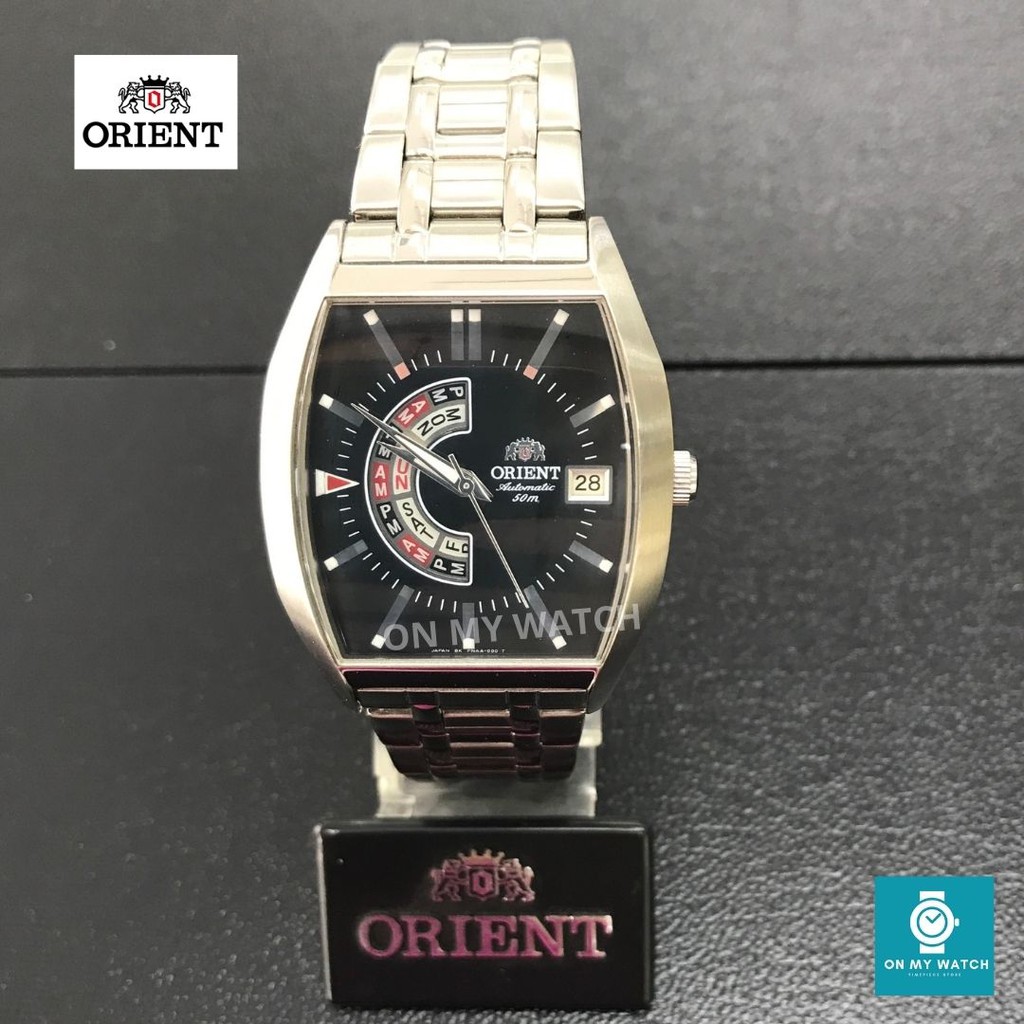 นาฬิกาข้อมือ Orient รุ่น CFNAA002W/ CFNAA002D ทรงถังเบียร์ หน้าดำ (Discontinued Model)