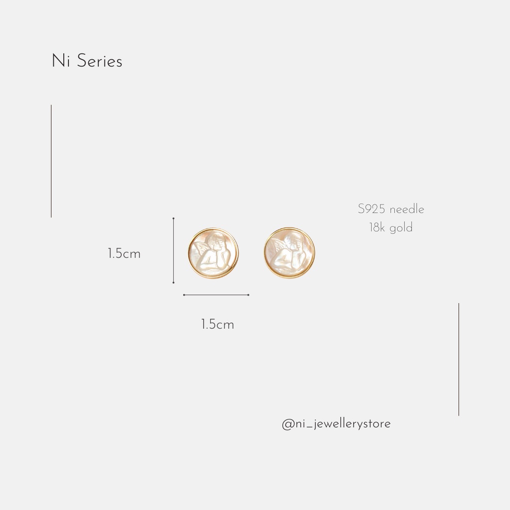 Ni Jewellery Store N Series ; รุ่นพิเศษ- Angel in Natural Shell Ear Studs