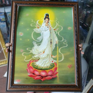 กรอบรูปกระจก เจ้าแม่กวนอิม ติดบ้าน ร้านค้า ของขวัญ ขึ้นบ้านใหม่
