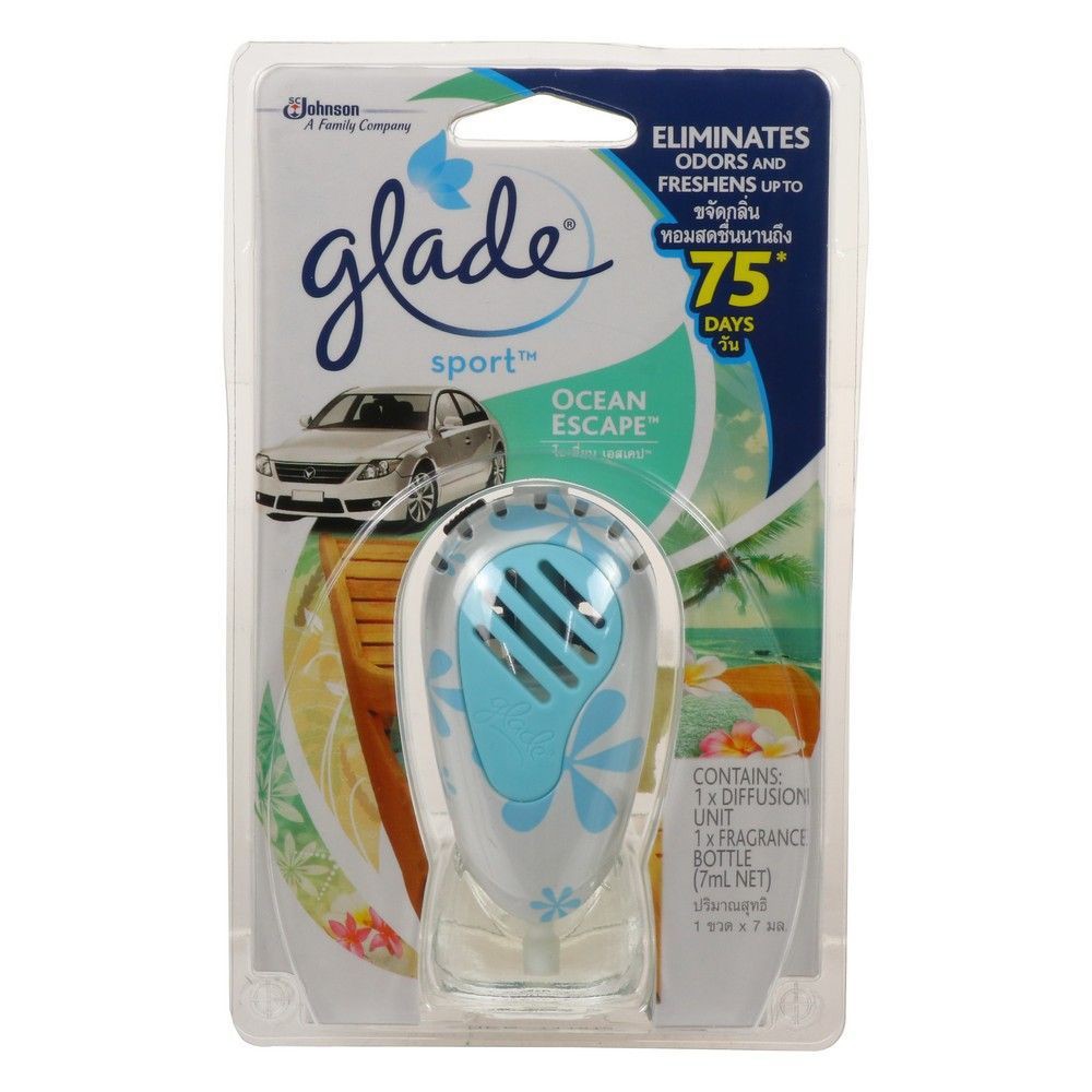 น้ำหอมปรับอากาศในรถยนต์ GLADE สปอร์ต โอเชี่ยนเอสเคป 7 มล.  CAR AIR FRESHENER GLADE SPORT OCEAN ESCAP