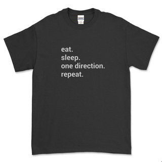 เสื้อยืดแขนสั้น พิมพ์ลาย One DIRECTION EAT SLEEP 1D สีดํา