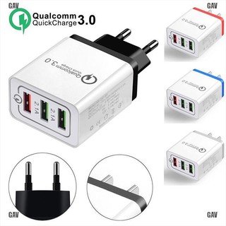 (gav) 30 w qc 3.0 อะแดปเตอร์ฮับชาร์จเร็ว 3 พอร์ต usb 2018