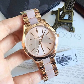 Michael Kors Slim Runway Rose Dial Rose Gold-tone Ladies Watch MK4294