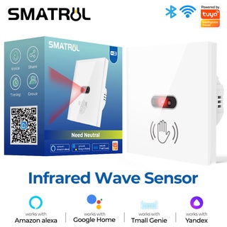 Smatrul แผงสวิตช์ไฟติดผนัง ระบบเซนเซอร์อินฟราเรด WIFI Tuya Smart IR ไม่ต้องสัมผัส สําหรับ Alexa Google Home Smart Life