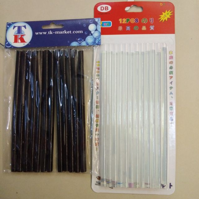 (12 แท่ง/แพ็ค)กาวแท่ง สีใส สีดำ