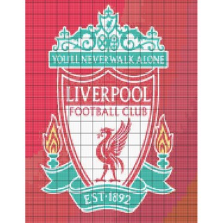 Cross Stitch แพทเทิร์นครอสติชสั่งทำ รูปสโมสร LIVERPOOL มีไซน์ให้เลือก By SBS_Shop